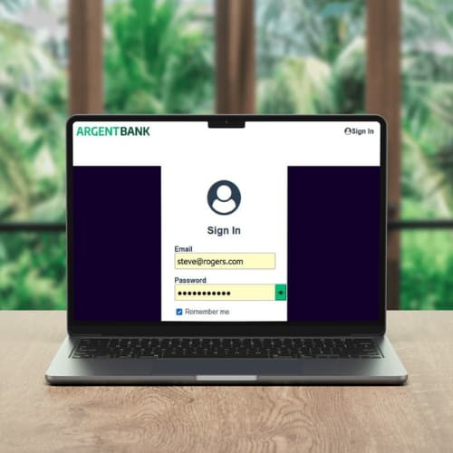Formulaire de connexion, format desktop